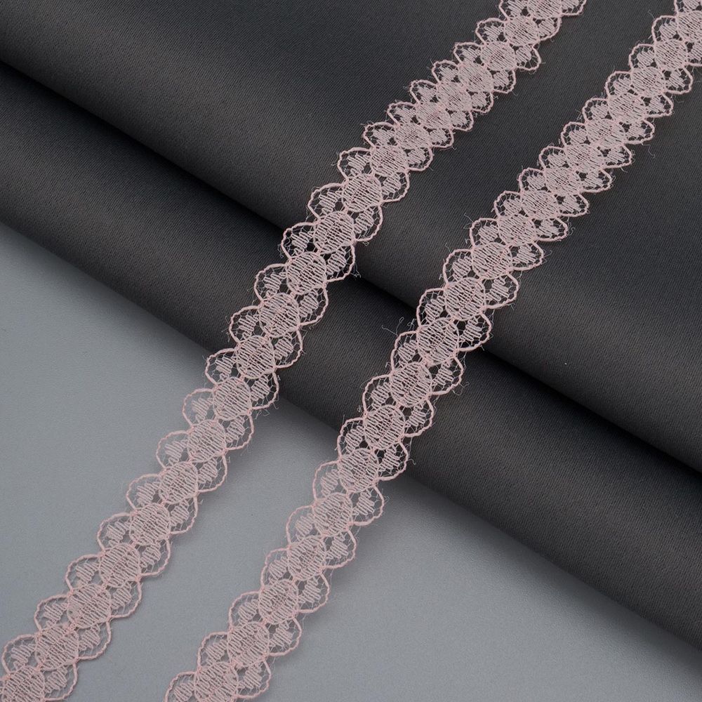 Кружево капроновое 15 мм, / 13.72 метра, ажурное, 04 пудровый