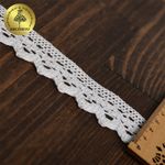 Кружево вязаное (тесьма) 30 мм, 6585 цв.02 белый, 25м, Kruzhevo