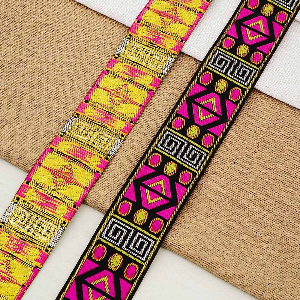 Лента (тесьма) жаккардовая 33.0 мм / 7 метров, малиновый, 11831