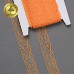 Кружево отделочное в стиле "трикотаж" 20 мм, диз. 280, цв.11 оранжевый, уп. 27,4 м