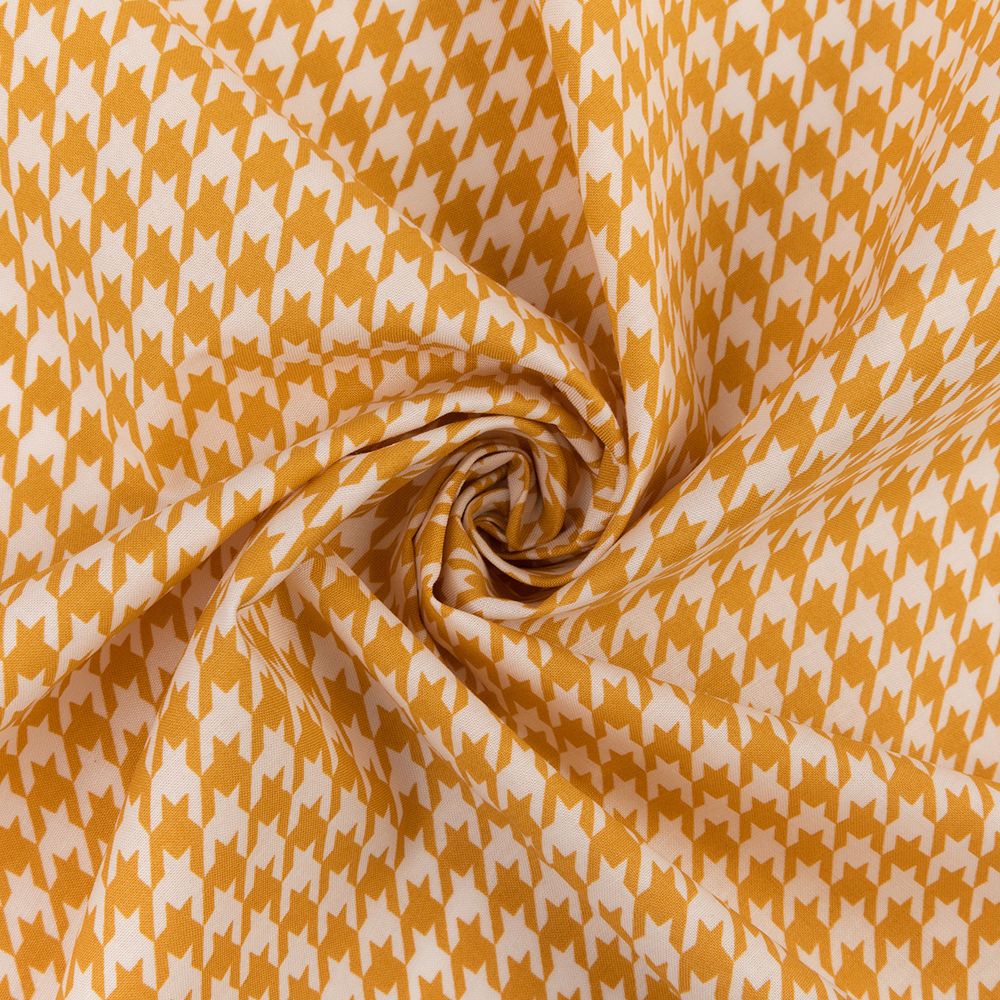 Ткань для пэчворка PEPPY БАБУШКИН СУНДУЧОК ФАСОВКА 100х112 см, 140±5 100% хлопок, БС-13 гусиная лапка ярко-желтый, Peppy БАБУШКИН СУНДУЧОК