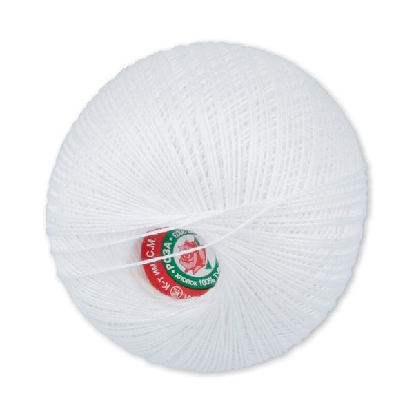 Пряжа ПНК им.Кирова Роза / уп.6 мот. по 50 г, 330м, №0101 (001) белый