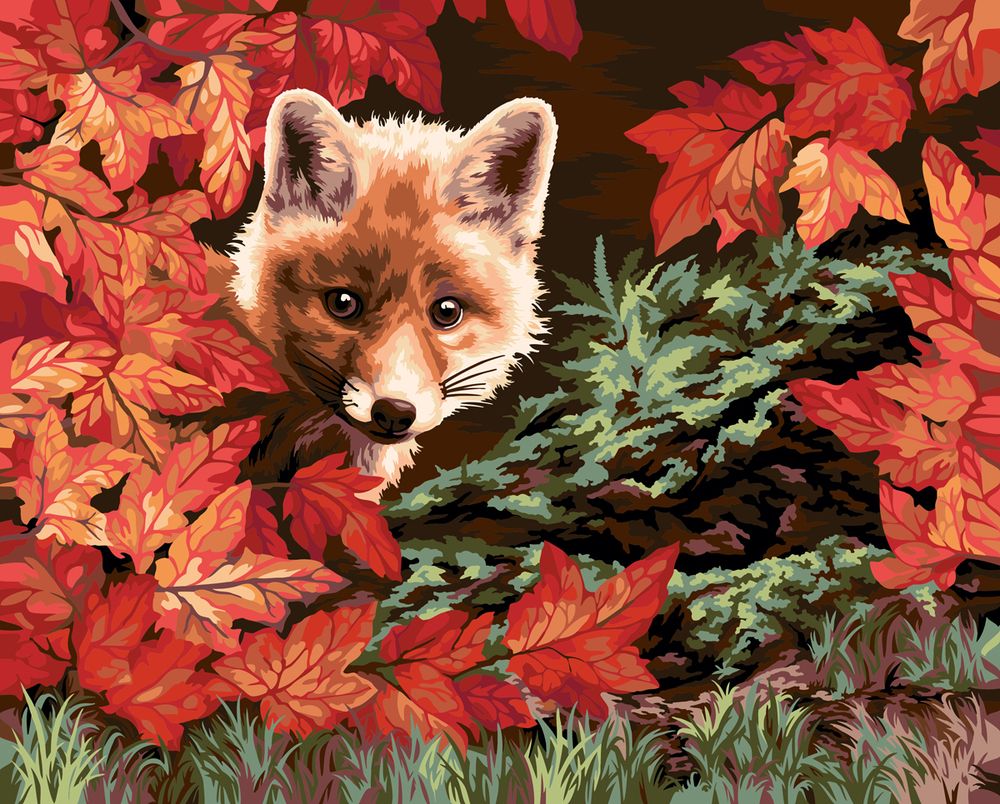 Картина по номерам Фрея, Хитрый лисенок, 40х50 см