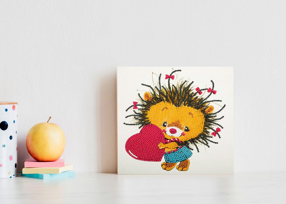 Алмазная (кристальная) мозаика Фрея, постер Ёжик, 20х20 см