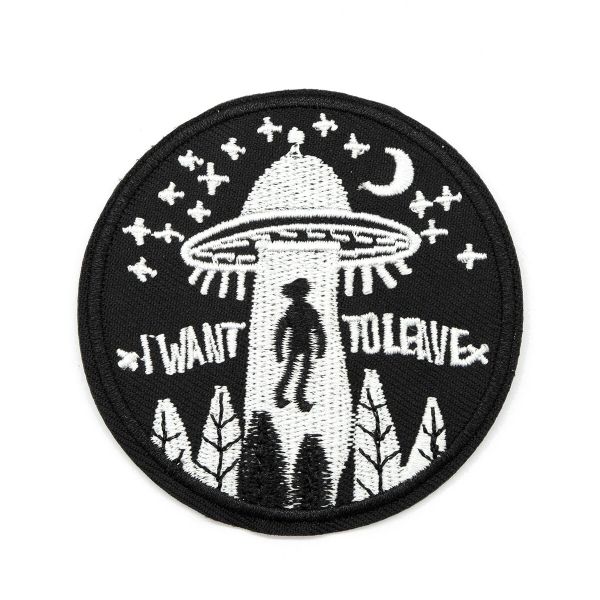 Термоаппликация Летающая тарелка I want to leave, 7,6х7,6см, Hobby&Pro