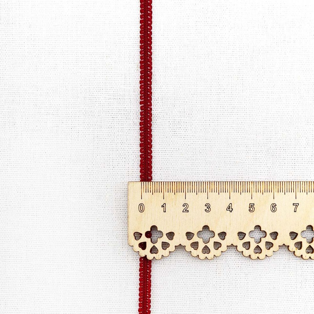 Шнур отделочный сороконожка ⌀5.0 мм / 30 метров, бордо, С873