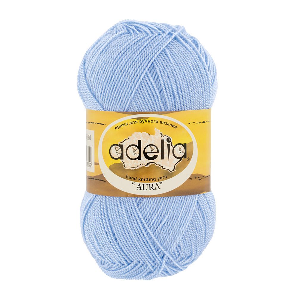Пряжа Adelia Aura / уп.10 мот. по 50г, 250м, 080 св. голубой