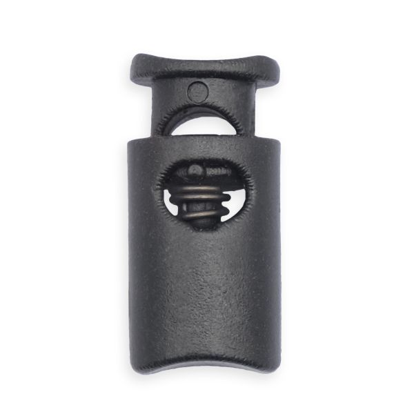 Фиксатор (зажим) для шнура пластик 1 отв., ⌀4.5 мм, 19х9 мм, цилиндр, ПП, черный, 100 шт