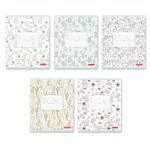 Тетрадь ученическая школьная, выборочный лак, A5+ 12 л. на скобе 65 г/м², белизна 100%, 25 шт, клетка, 000704 Бегемотики, Светоч 12ТЕТк-003