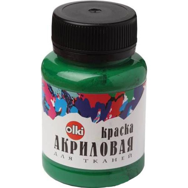 Краска акриловая для ткани Olki, 100 мл, лиственный зеленый