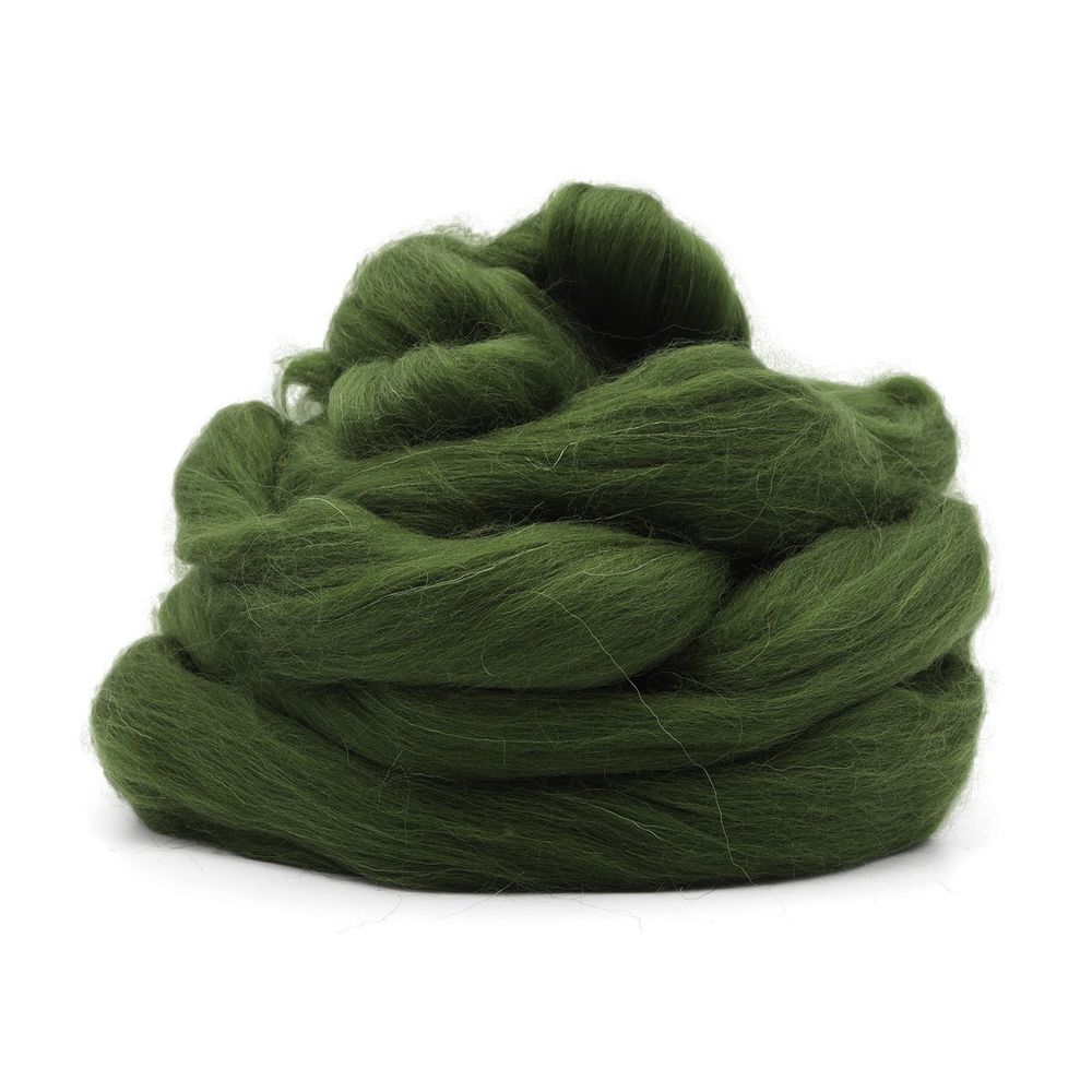 Шерсть для валяния полутонкая 100%, 100 гр. (1258 морские водоросли)