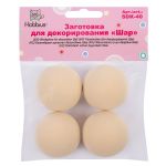 Заготовка для декорирования Шар 40 мм, 4 шт, Hobbius SDK-40