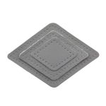 Набор заплаток пришивных из кожи, ромб 4х5,6см, 6х8,4см, 8х11,2см, с перфорацией, 3 шт (07 серый), 9405