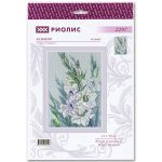 Набор для вышивания нитками Риолис, Белые гладиолусы 21х30см