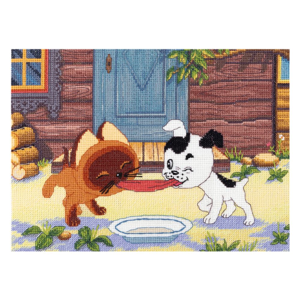 Набор для вышивания нитками Panna CMF-D-7534, Обед для друзей, 24х17 см