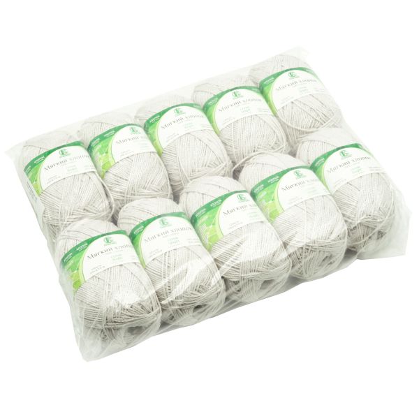 Пряжа Камтекс Мягкий хлопок / уп.10 мот. по 100 г, 220 м, 007 лен