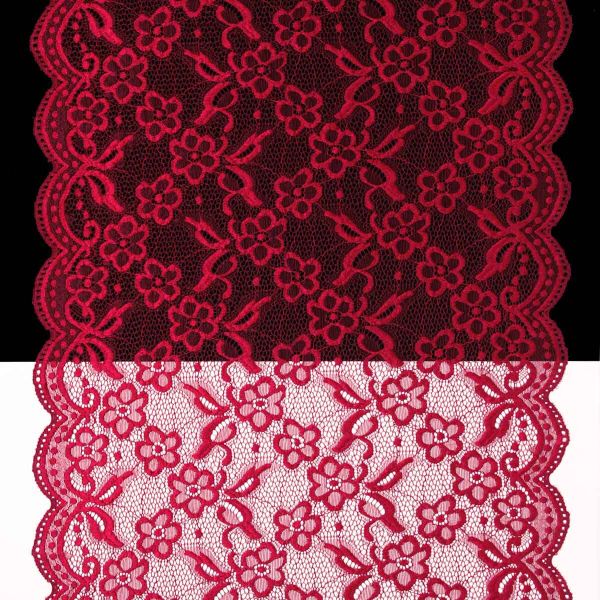 Кружево бельевое эластичное 400 мм / 13.72 м, цв. C520 т.красный