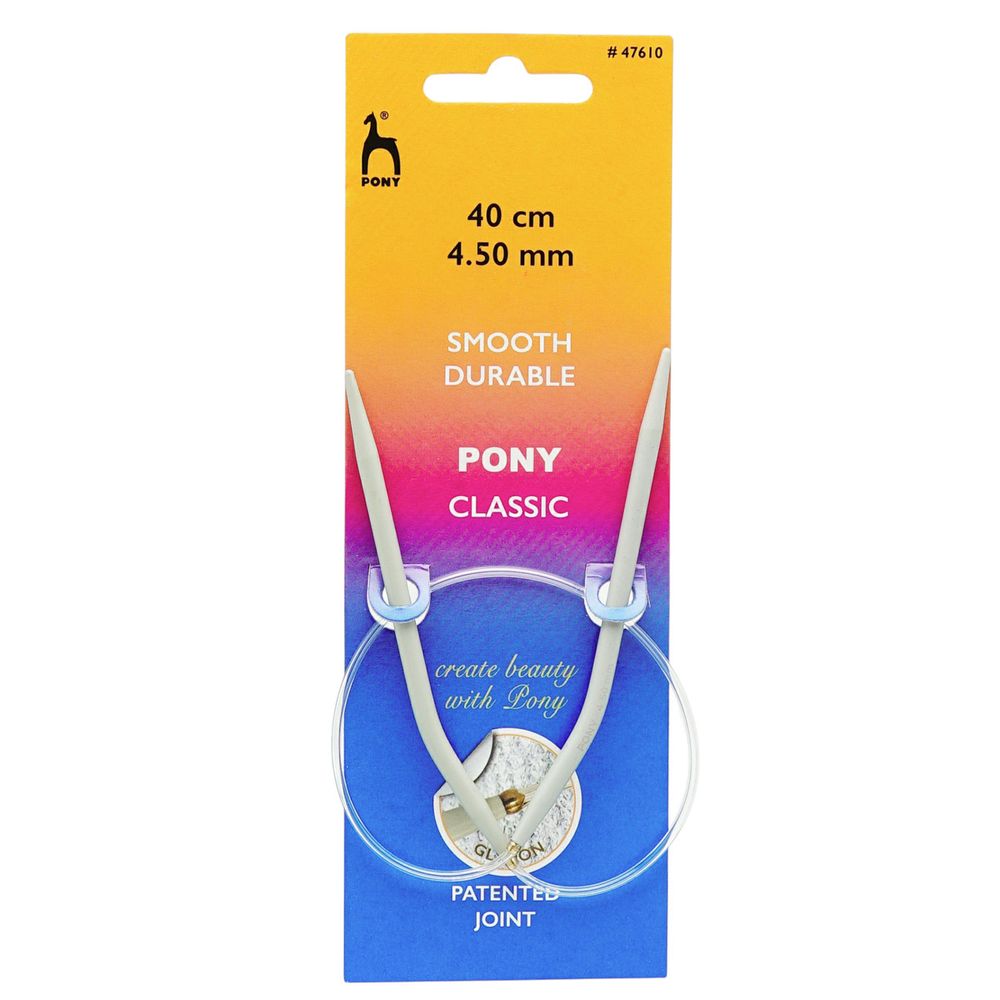 Спицы круговые Pony Classic ⌀4.5 мм, 40 см, алюминий, 47610