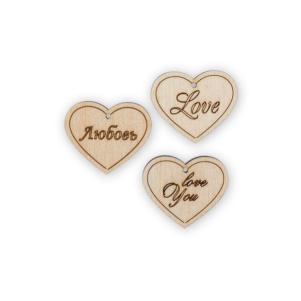 Заготовка из фанеры Набор бирок, 4х2.5 см, 3 шт, 3 Любовь, ВД-391 Mr.Carving