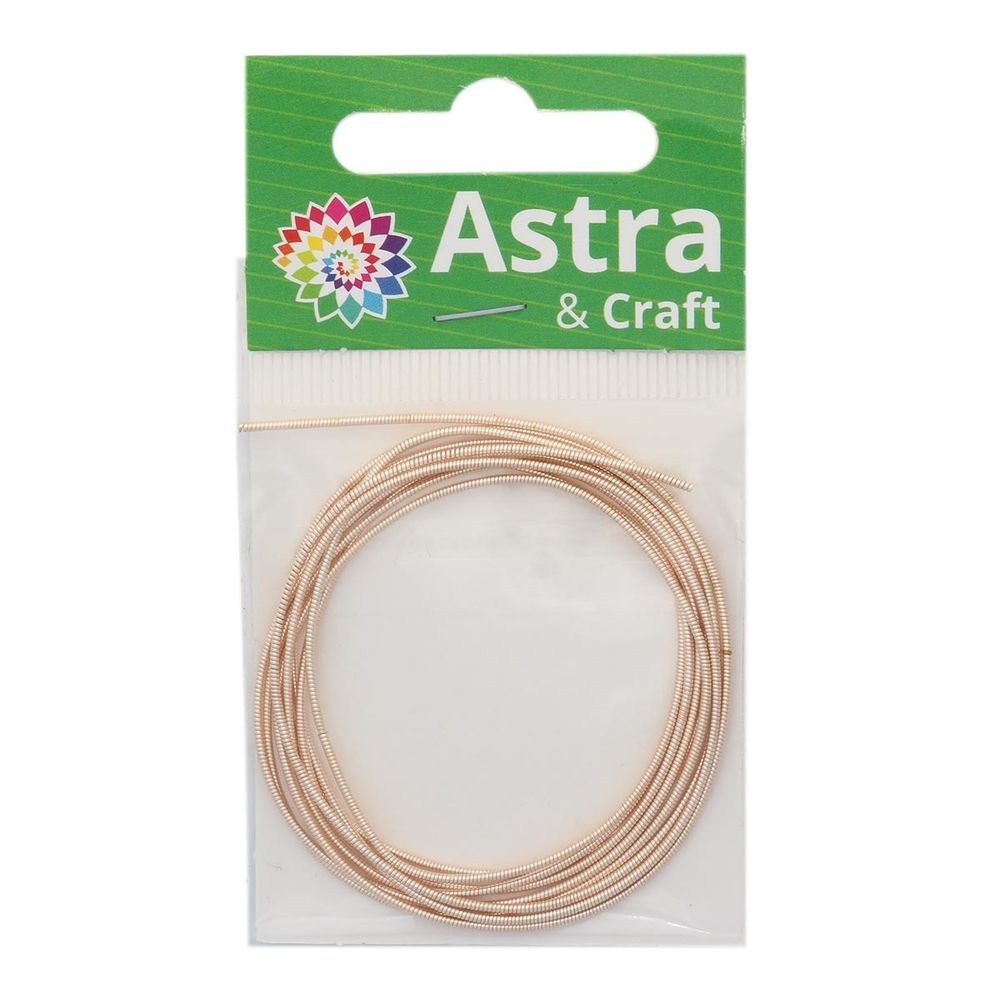 Канитель жесткая Розовое золото 1 мм, 5±0,1г