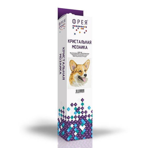 Алмазная (кристальная) мозаика Фрея, Веселый вельш-корги, 30х35 см