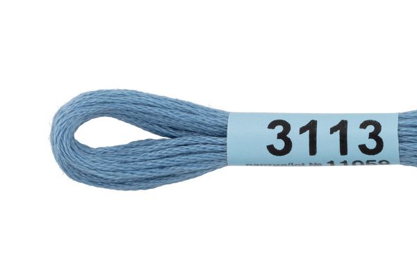 Мулине Gamma 100% хлопок, цв.3113 голубой, 24 мотка по 8 метров