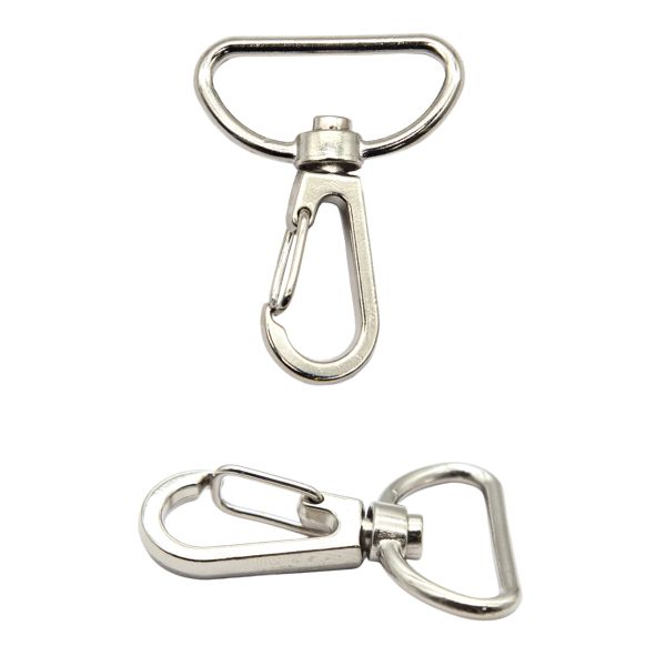 Карабин металл 25.0 мм (40х30 мм), цв.никель, 20 шт