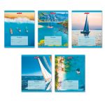 Тетрадь ученическая школьная A5+ 24 л. на скобе, белизна 100% 30 шт, линия, 000379 Яхты, Светоч 24ТСКд5_1_3_2