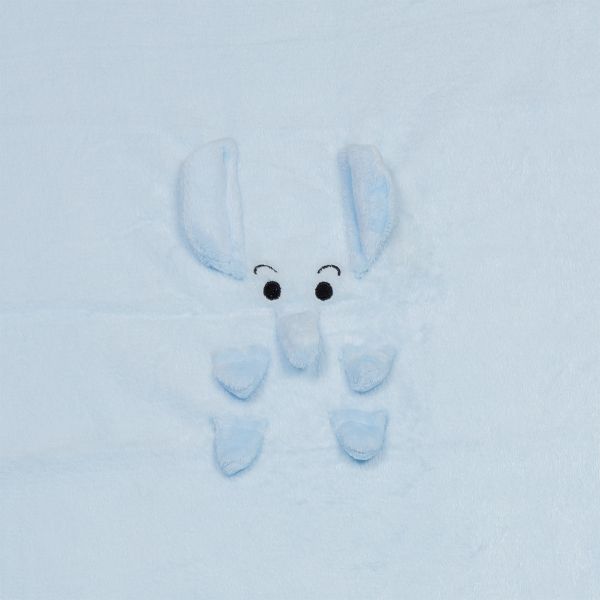 Плед мягкий 95х80 см, 100% полиэстер, №01 голубой/слон, Lol&Pop LLP-316