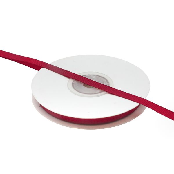 Лента репсовая (в рубчик) 6.0 мм, 028 т.красный, уп.18,28 м