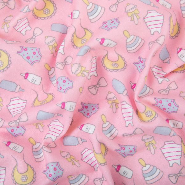 Ткань для пэчворка Peppy Молочные сны фланель, рулон 112 см / 5 метров, МС-17 розовый, Peppy