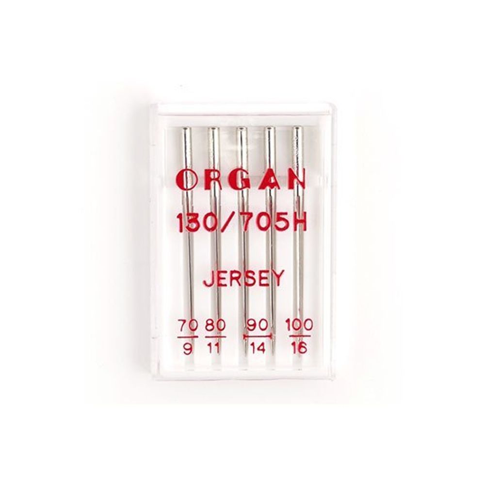 Иглы Organ, джерси №70-100 для бытовых швейных машин, уп. 5 игл