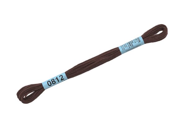 Мулине Gamma 100% хлопок, цв.0812 т.коричнев., 24 мотка по 8 метров