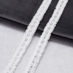 Тесьма отделочная твидовая 14 мм / 82.29 метра, с люрексом, белый/серебро, 3Al285