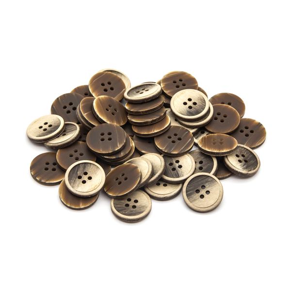 Пуговицы 4 прокола мужская костюмные 391387/4 32 (3904 св.коричневый), 50 шт