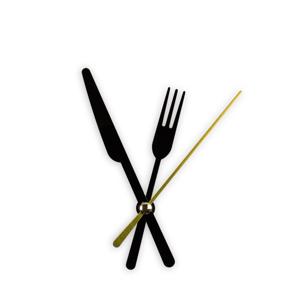 Стрелки для часовых механизмов (часовая/минутная/секундная), 5 шт, 58/72/72 мм, ( черный/золото)