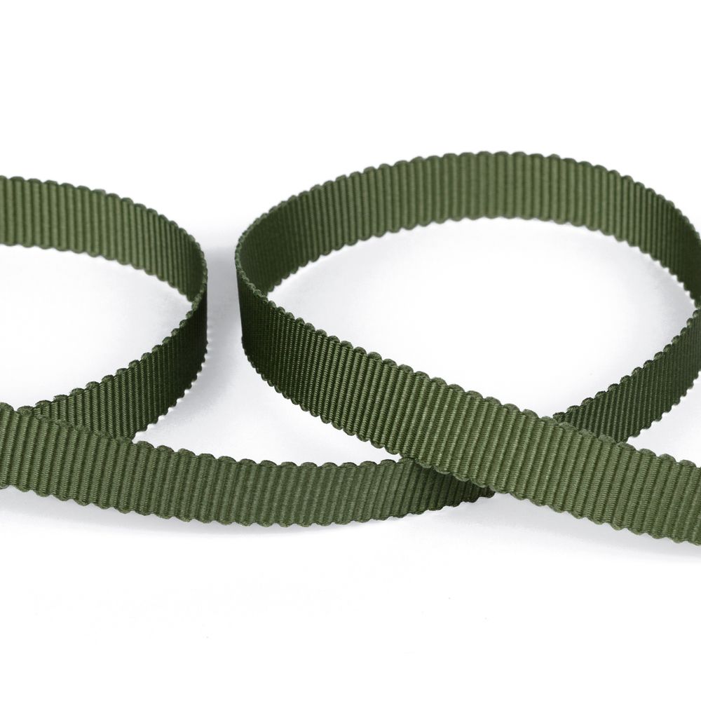 Лента репсовая (в рубчик) с зубчатым краем 10.0 мм, 25±1 метров, 570 хаки, Gamma PTGR-10
