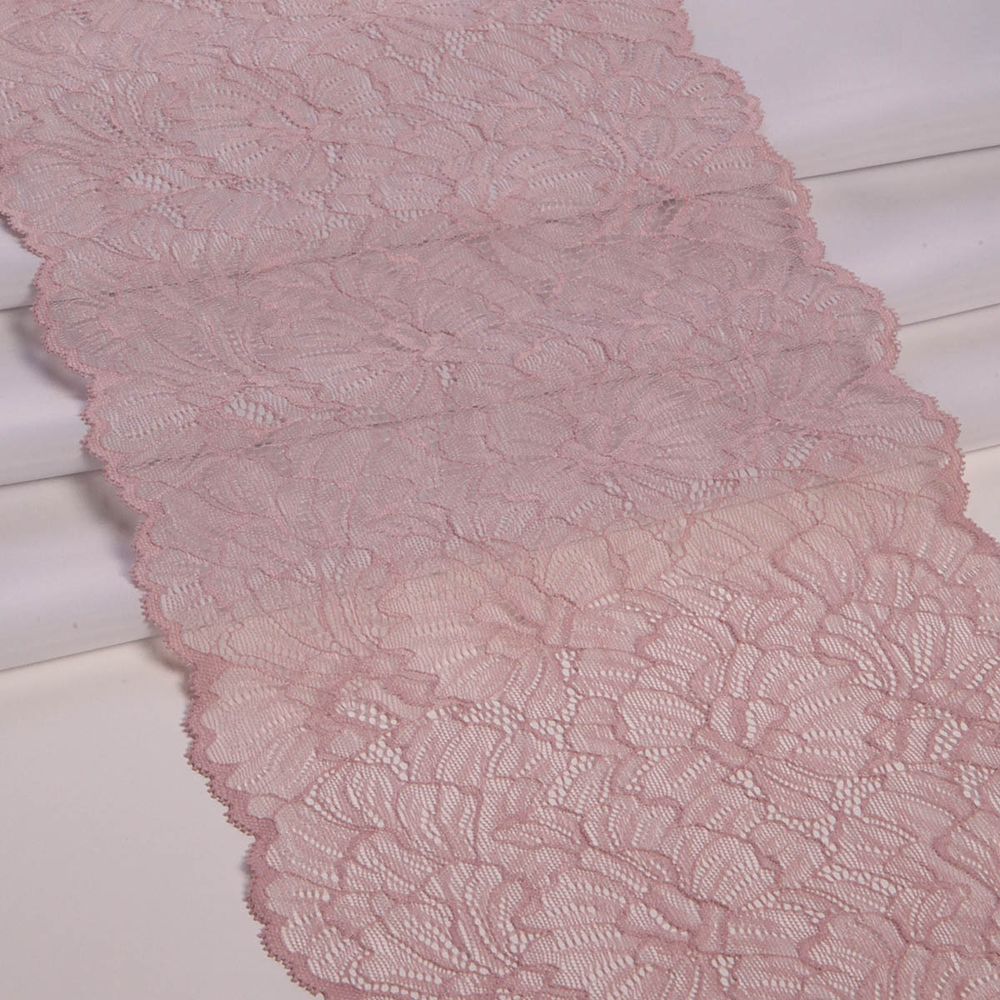 Кружево бельевое эластичное 240 мм / 13.72 м, цв. C344 пудровый