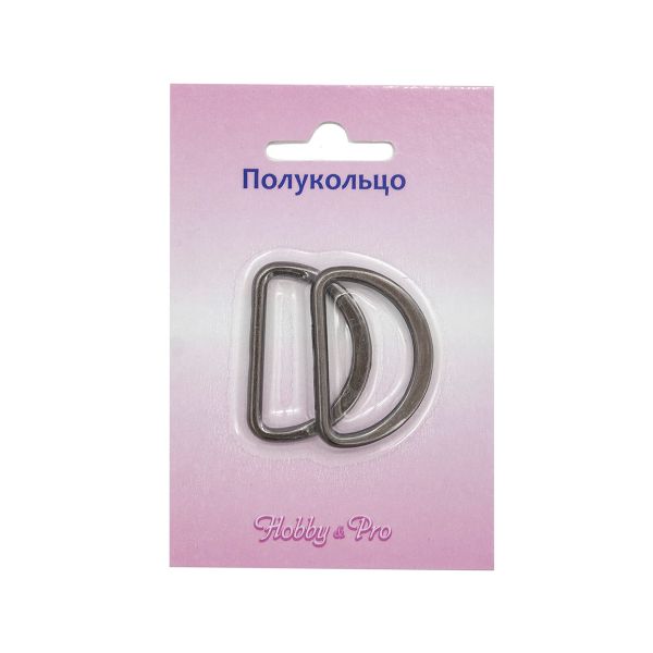 Полукольцо литое металл внутр. 30 мм (внешн. 35х23 мм), 2 шт, Hobby&Pro, чер.никель
