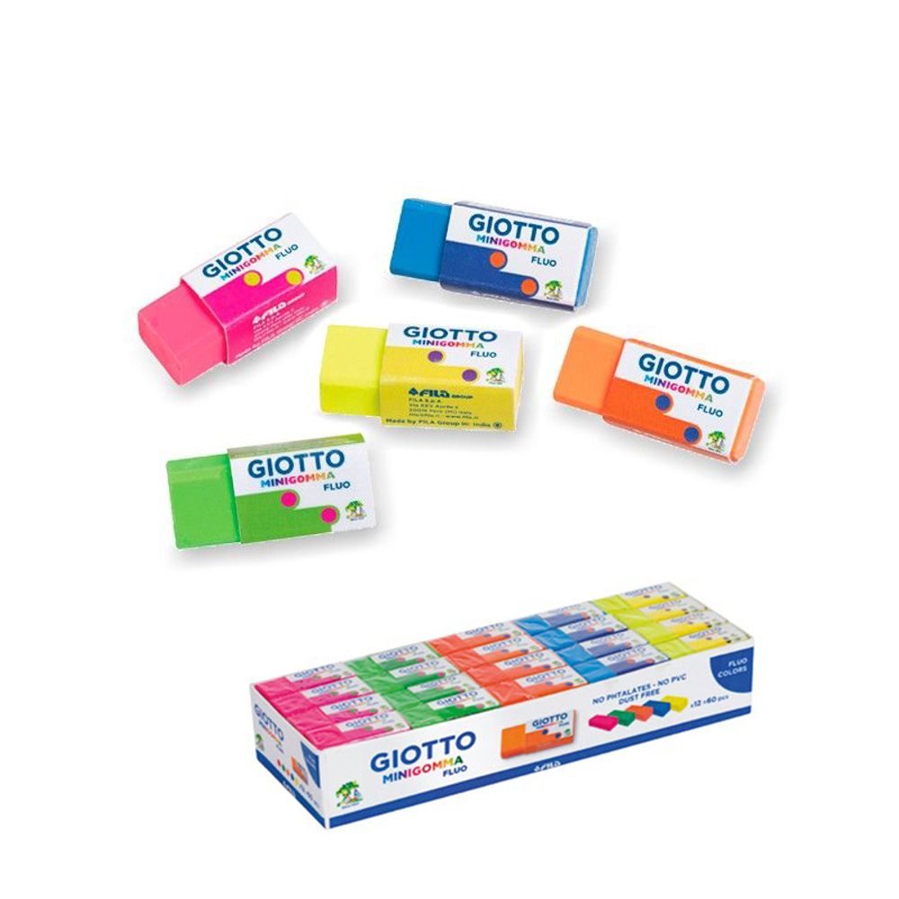 Ластик флуоресцентные цвета 60 шт, Giotto F241700