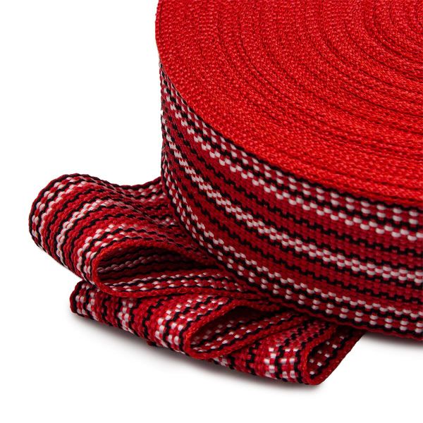 Лента для поясов рис. 9422 50мм / 25м (1 красный/белый/красный), С3798Г17