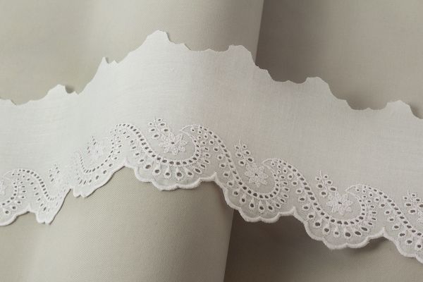 Кружево шитьё 90 мм / 10 м, белый, Gamma GYEM-9001