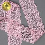 Кружево гипюр (плетёное) 65 мм, диз. 112, цв.17 розовый, уп. 9 м, Kruzhevo
