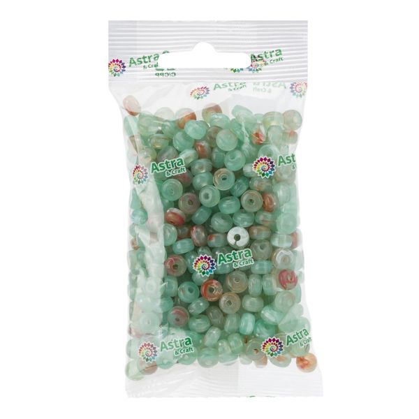 Бусины акрил ⌀4х7 мм, 50 г, прозрач. в цвете, шайба, Astra&Craft (AD025 нефрит), 2460