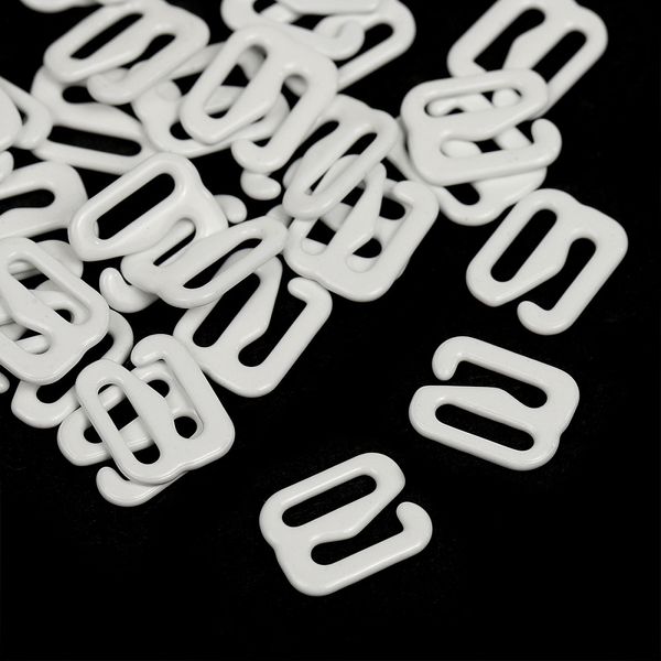 Крючки для бюстгальтера металл 8.0 мм, 01 белый, 20 шт