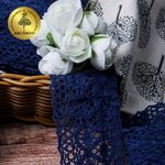 Кружево вязаное (тесьма) 50 мм / 10м, 6368 цв.29 т.синий, Kruzhevo