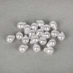 Бусины пластик (жемчуг) 11х9 мм, 200 шт (10х20 шт), №01 маленькая капля под жемчуг, Zlatka WDB-11