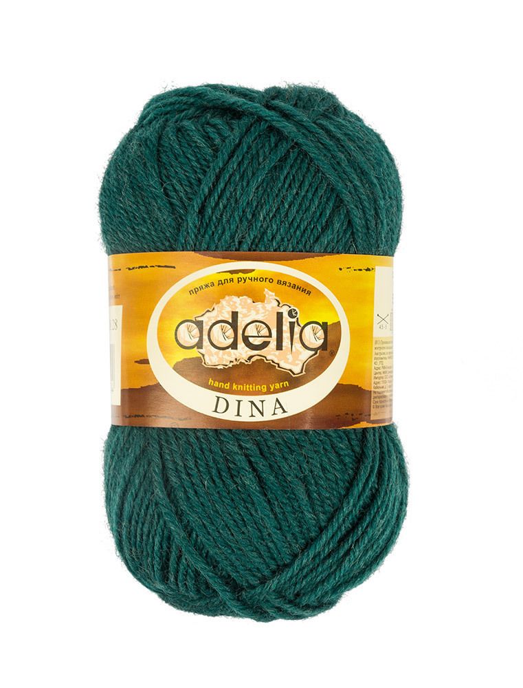 Пряжа Adelia Dina / уп.10 мот. по 50г, 100м, 28 изумрудный Пряжа Adelia Dina / уп.10 мот. по 50г, 100м, 28 изумрудный