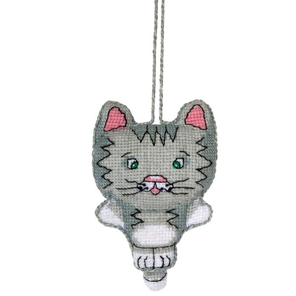 Набор для вышивания нитками Panna, Игрушка, Котик, 7х9,5 см