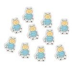 Декоративный стикер Пчелка 40 мм, голубой, 10 шт